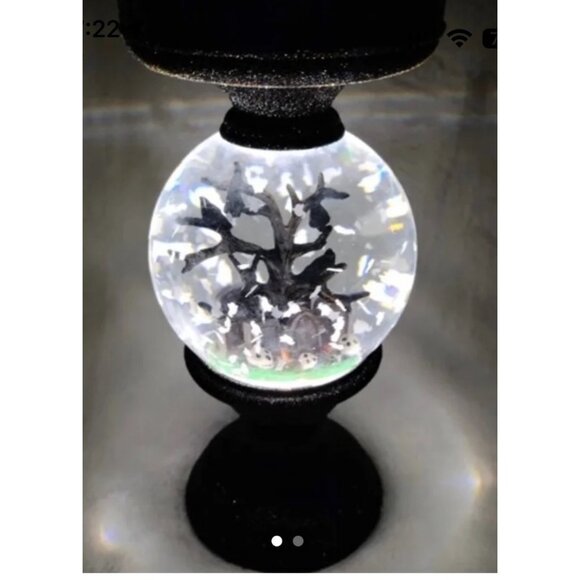 Halloween Water Snow Globe 3- Wick Candle Holder Bath & Body Works EUC - Picture 2 of 9